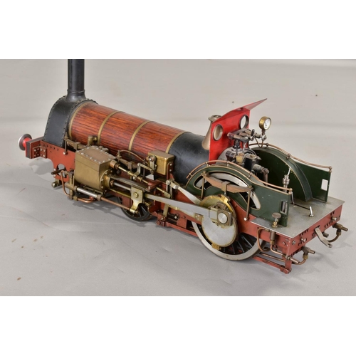 1 - A 5'' (127MM) GAUGE LIVE STEAM MODEL OF A CRAMPTON 4-2-0 LOCOMOTIVE AND TENDER, handbuilt well engin... 