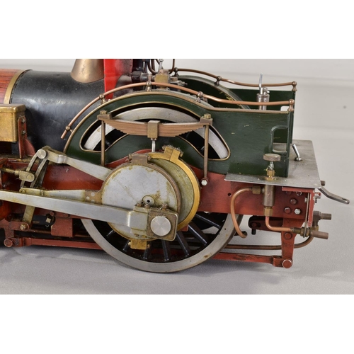 1 - A 5'' (127MM) GAUGE LIVE STEAM MODEL OF A CRAMPTON 4-2-0 LOCOMOTIVE AND TENDER, handbuilt well engin... 