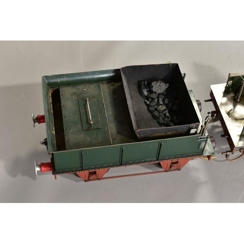 1 - A 5'' (127MM) GAUGE LIVE STEAM MODEL OF A CRAMPTON 4-2-0 LOCOMOTIVE AND TENDER, handbuilt well engin... 