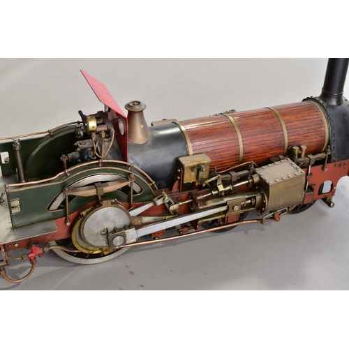 1 - A 5'' (127MM) GAUGE LIVE STEAM MODEL OF A CRAMPTON 4-2-0 LOCOMOTIVE AND TENDER, handbuilt well engin... 