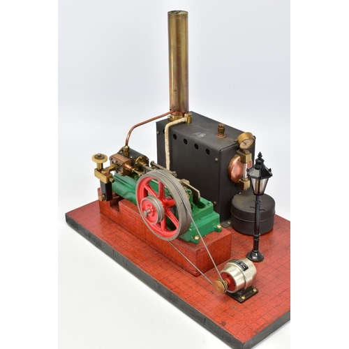 13 - A STUART TURNER S50 LIVE STEAM ENGINE, not tested, horizontal copper boiler powering a single cylind... 