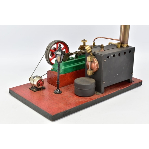 13 - A STUART TURNER S50 LIVE STEAM ENGINE, not tested, horizontal copper boiler powering a single cylind... 