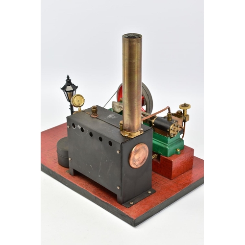 13 - A STUART TURNER S50 LIVE STEAM ENGINE, not tested, horizontal copper boiler powering a single cylind... 