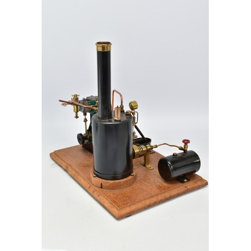 17 - A STUART TURNER GAS POWERED LIVE STEAM ENGINE, vertical boiler with injection pump and gas supply ta... 