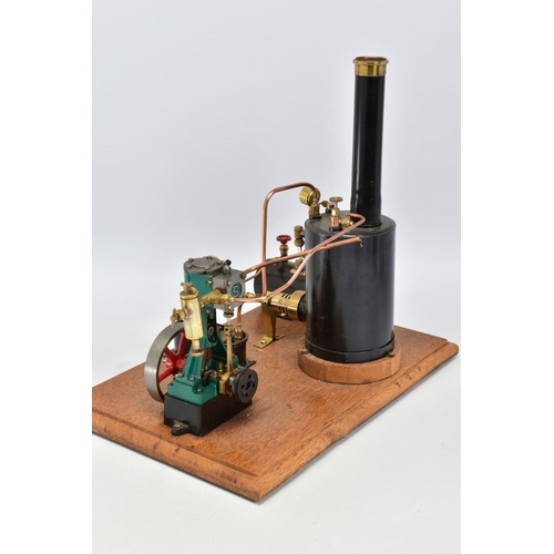 17 - A STUART TURNER GAS POWERED LIVE STEAM ENGINE, vertical boiler with injection pump and gas supply ta... 