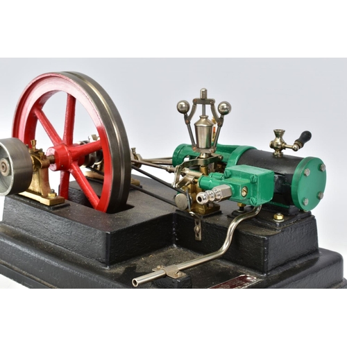 21 - A BIOFIX HORIZONTAL SINGLE CYLINDER LIVE STEAM ENGINE, not tested, diameter of flywheel approximatel... 