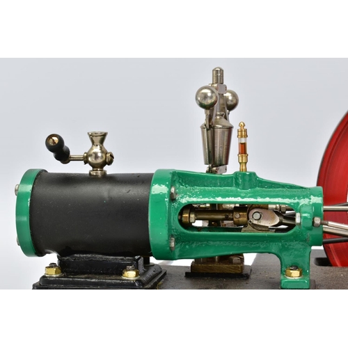 21 - A BIOFIX HORIZONTAL SINGLE CYLINDER LIVE STEAM ENGINE, not tested, diameter of flywheel approximatel... 