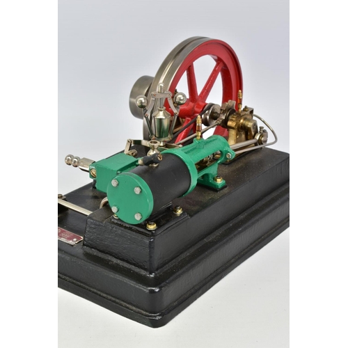 21 - A BIOFIX HORIZONTAL SINGLE CYLINDER LIVE STEAM ENGINE, not tested, diameter of flywheel approximatel... 