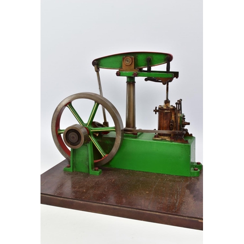 24 - A STUART TURNER LIVE STEAM BEAM ENGINE, not tested, wooden clad cylinder, diameter of flywheel appro... 