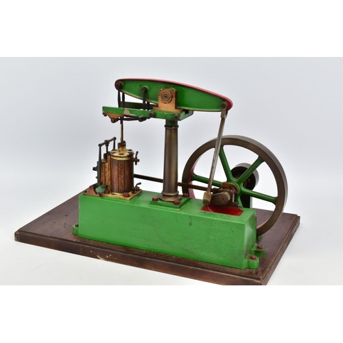 24 - A STUART TURNER LIVE STEAM BEAM ENGINE, not tested, wooden clad cylinder, diameter of flywheel appro... 