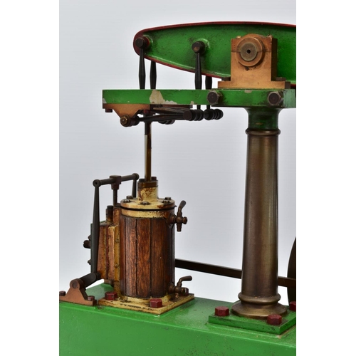 24 - A STUART TURNER LIVE STEAM BEAM ENGINE, not tested, wooden clad cylinder, diameter of flywheel appro... 