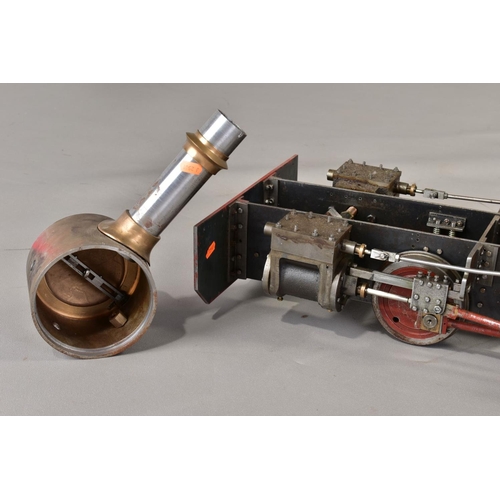 3 - A PART CONSTRUCTED 5'' GAUGE 0-4-2 LIVE STEAM ENGINE, rolling chassis which appears largely complete... 