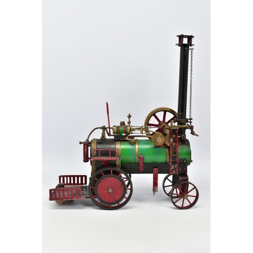 40 - A SCRATCHBUILT LIVE STEAM MODEL OF A PORTABLE/AGRICULTURAL STEAM ENGINE, not tested, copper boiler, ... 