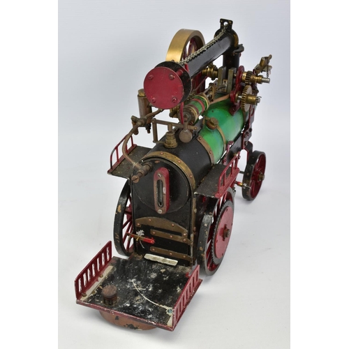 40 - A SCRATCHBUILT LIVE STEAM MODEL OF A PORTABLE/AGRICULTURAL STEAM ENGINE, not tested, copper boiler, ... 