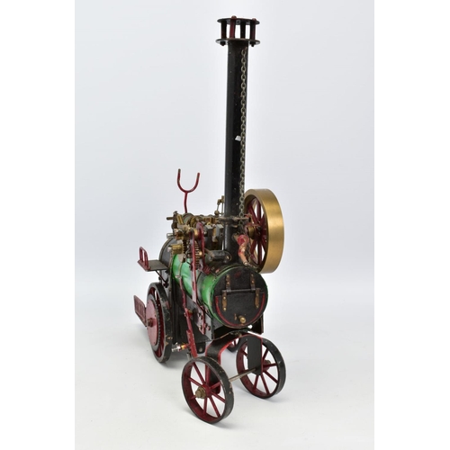 40 - A SCRATCHBUILT LIVE STEAM MODEL OF A PORTABLE/AGRICULTURAL STEAM ENGINE, not tested, copper boiler, ... 