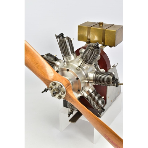 48 - A HANDBUILT MODEL SEVEN CYLINDER RADIAL AIRCRAFT ENGINE, not tested, constructed and finished to a v... 