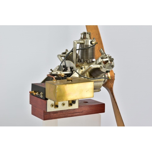 49 - A HANDBUILT MODEL THREE CYLINDER RADIAL AIRCRAFT ENGINE, not tested, constructed and finished to a v... 