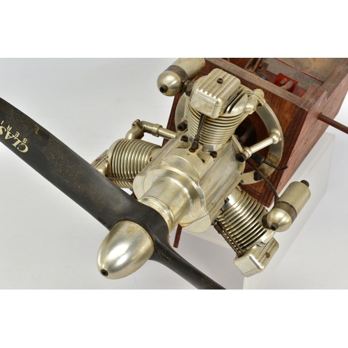 50 - A HANDBUILT MODEL THREE CYLINDER RADIAL AIRCRAFT ENGINE, not tested, constructed and finished to a v... 