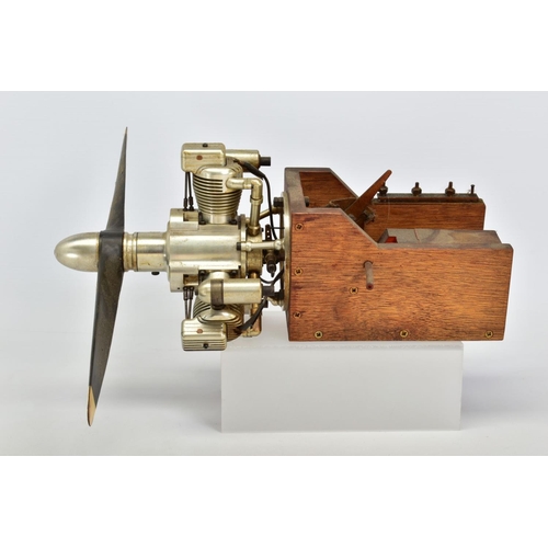 50 - A HANDBUILT MODEL THREE CYLINDER RADIAL AIRCRAFT ENGINE, not tested, constructed and finished to a v... 