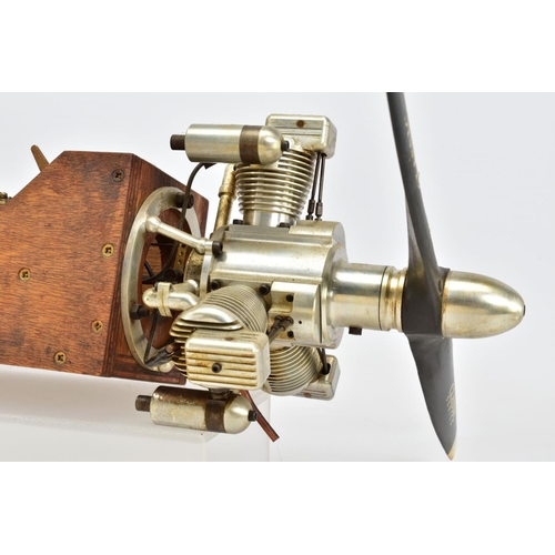 50 - A HANDBUILT MODEL THREE CYLINDER RADIAL AIRCRAFT ENGINE, not tested, constructed and finished to a v... 