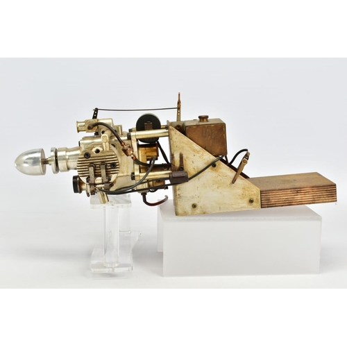 51 - A HANDBUILT MODEL HORIZONTAL TWIN CYLINDER AIRCRAFT ENGINE, not tested, constructed and finished to ... 