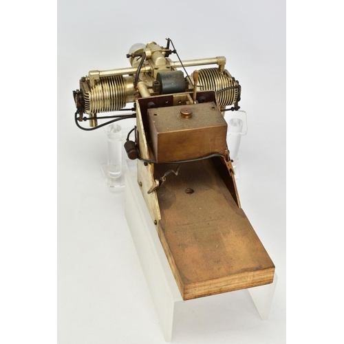 51 - A HANDBUILT MODEL HORIZONTAL TWIN CYLINDER AIRCRAFT ENGINE, not tested, constructed and finished to ... 