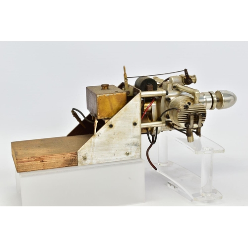 51 - A HANDBUILT MODEL HORIZONTAL TWIN CYLINDER AIRCRAFT ENGINE, not tested, constructed and finished to ... 