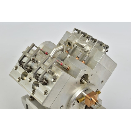 52 - A HANDBUILT MODEL V4 CYLINDER AIRCRAFT ENGINE, not tested, constructed and finished to a very high s... 