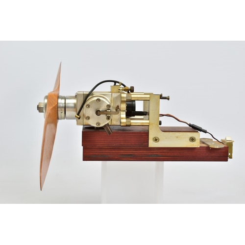 53 - A HANDBUILT MODEL HORIZONTAL TWIN CYLINDER AIRCRAFT ENGINE, not tested, constructed and finished to ... 