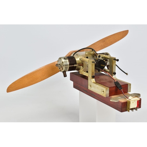 53 - A HANDBUILT MODEL HORIZONTAL TWIN CYLINDER AIRCRAFT ENGINE, not tested, constructed and finished to ... 