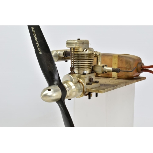 54 - A HANDBUILT MODEL VERTICAL SINGLE CYLINDER AIRCRAFT ENGINE, not tested, constructed and finished to ... 