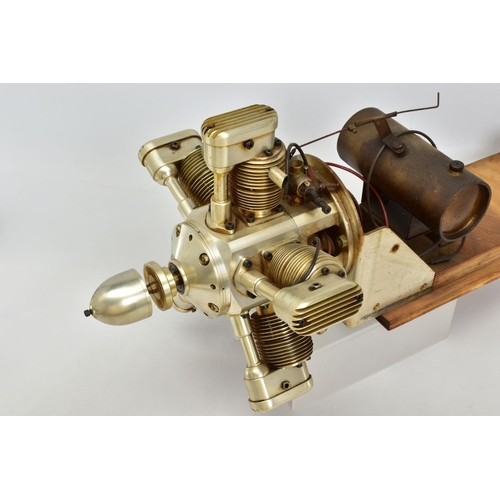 55 - A HANDBUILT MODEL FIVE CYLINDER RADIAL AIRCRAFT ENGINE, not tested, constructed and finished to a ve... 