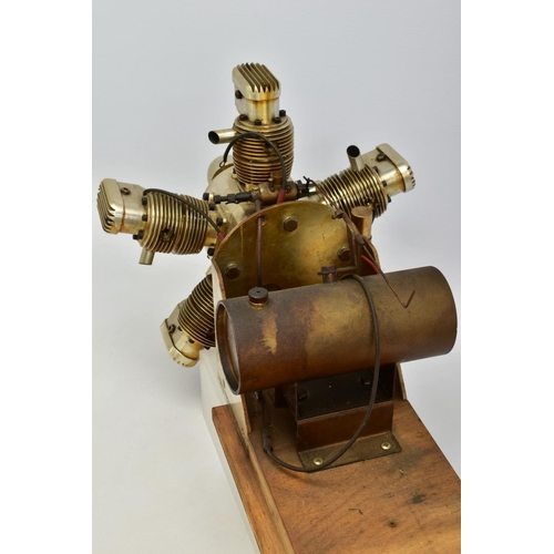 55 - A HANDBUILT MODEL FIVE CYLINDER RADIAL AIRCRAFT ENGINE, not tested, constructed and finished to a ve... 