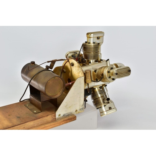 55 - A HANDBUILT MODEL FIVE CYLINDER RADIAL AIRCRAFT ENGINE, not tested, constructed and finished to a ve... 