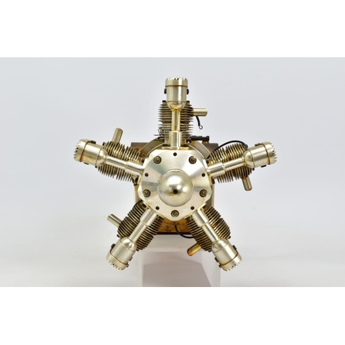 55 - A HANDBUILT MODEL FIVE CYLINDER RADIAL AIRCRAFT ENGINE, not tested, constructed and finished to a ve... 