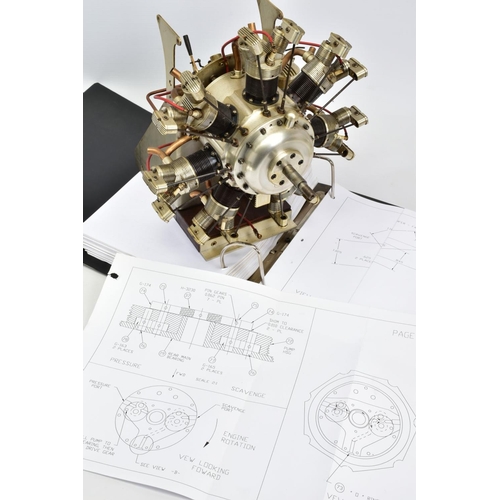 56 - A HANDBUILT MODEL SEVEN CYLINDER RADIAL AIRCRAFT ENGINE, not tested, constructed and finished to a v... 