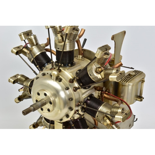 56 - A HANDBUILT MODEL SEVEN CYLINDER RADIAL AIRCRAFT ENGINE, not tested, constructed and finished to a v... 