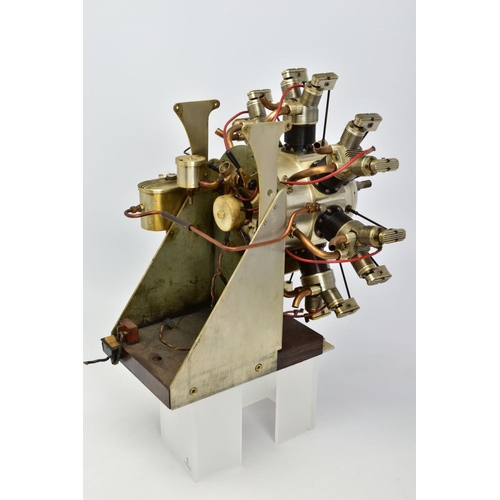 56 - A HANDBUILT MODEL SEVEN CYLINDER RADIAL AIRCRAFT ENGINE, not tested, constructed and finished to a v... 