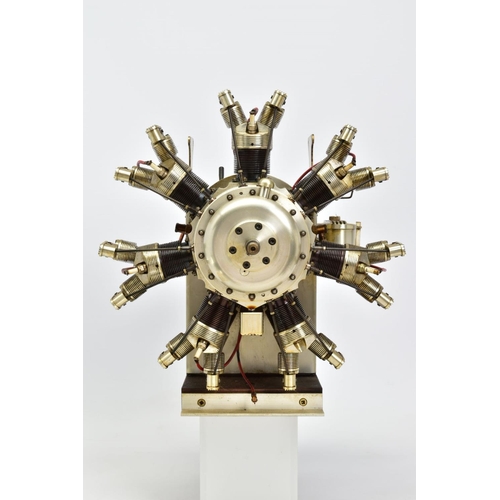 56 - A HANDBUILT MODEL SEVEN CYLINDER RADIAL AIRCRAFT ENGINE, not tested, constructed and finished to a v... 