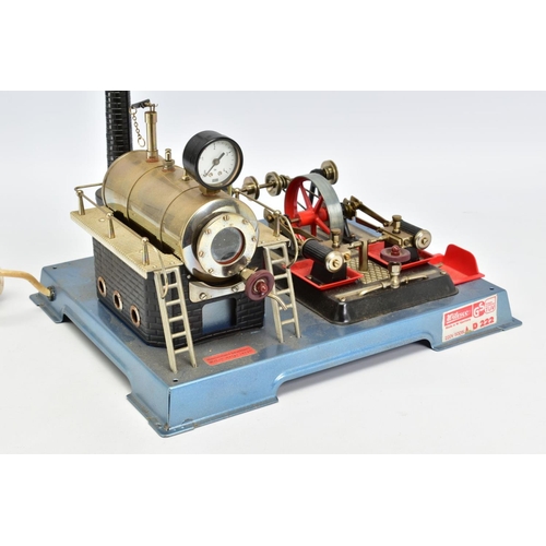 6 - AN UNBOXED WILESCO D222 LIVE STEAM ENGINE, not tested, horizontal electrically powered boiler mounte... 