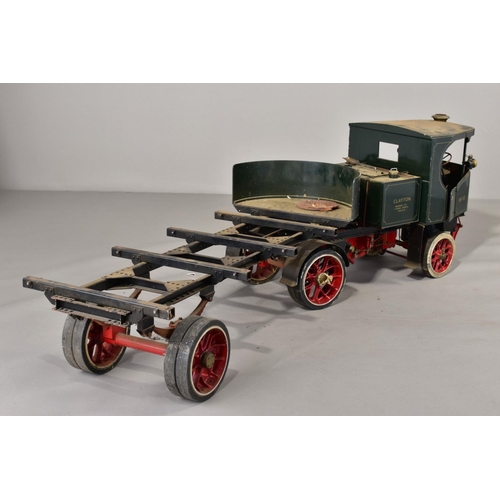 63 - A HANDBUILT 2 INCH SCALE LIVE STEAM MODEL OF A CLAYTON UNDERTYPE ARTICULATED STEAM WAGON, not tested... 