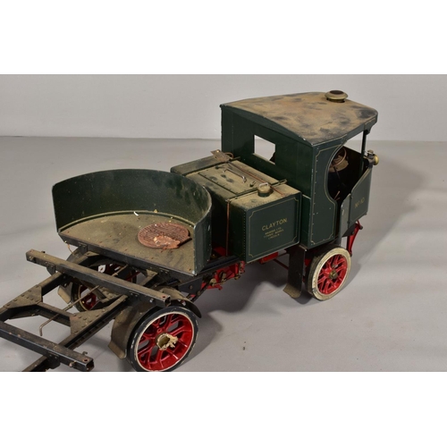 63 - A HANDBUILT 2 INCH SCALE LIVE STEAM MODEL OF A CLAYTON UNDERTYPE ARTICULATED STEAM WAGON, not tested... 