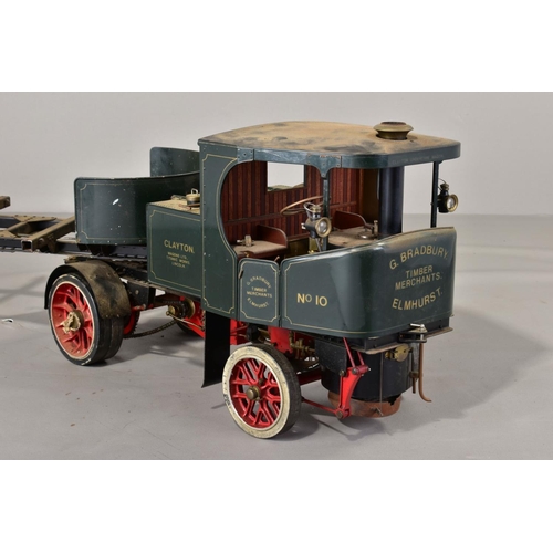 63 - A HANDBUILT 2 INCH SCALE LIVE STEAM MODEL OF A CLAYTON UNDERTYPE ARTICULATED STEAM WAGON, not tested... 