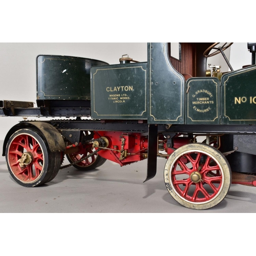 63 - A HANDBUILT 2 INCH SCALE LIVE STEAM MODEL OF A CLAYTON UNDERTYPE ARTICULATED STEAM WAGON, not tested... 