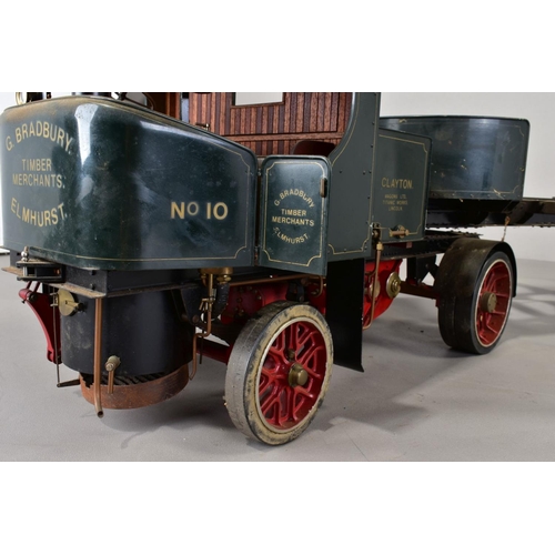 63 - A HANDBUILT 2 INCH SCALE LIVE STEAM MODEL OF A CLAYTON UNDERTYPE ARTICULATED STEAM WAGON, not tested... 