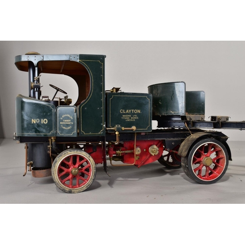 63 - A HANDBUILT 2 INCH SCALE LIVE STEAM MODEL OF A CLAYTON UNDERTYPE ARTICULATED STEAM WAGON, not tested... 