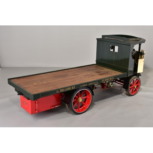 64 - A HANDBUILT 3 INCH SCALE LIVE STEAM MODEL OF AN ATKINSON 6 TON UNDERTYPE STEAM WAGON, not tested, co... 