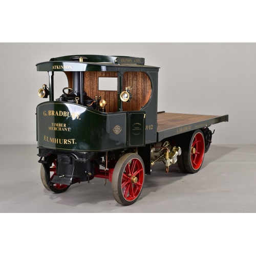 64 - A HANDBUILT 3 INCH SCALE LIVE STEAM MODEL OF AN ATKINSON 6 TON UNDERTYPE STEAM WAGON, not tested, co... 