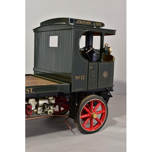 64 - A HANDBUILT 3 INCH SCALE LIVE STEAM MODEL OF AN ATKINSON 6 TON UNDERTYPE STEAM WAGON, not tested, co... 