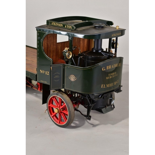 64 - A HANDBUILT 3 INCH SCALE LIVE STEAM MODEL OF AN ATKINSON 6 TON UNDERTYPE STEAM WAGON, not tested, co... 